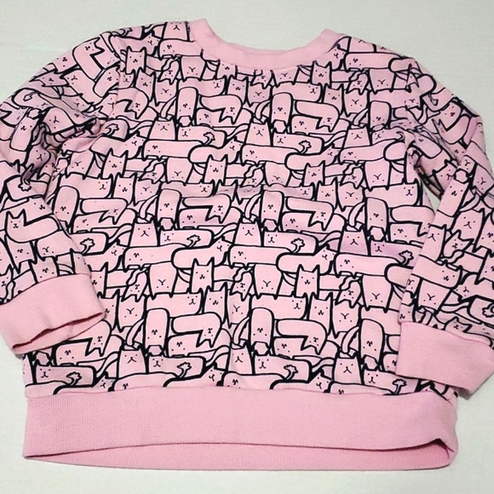 Cat & Jack Pink Kittens Cats Girls Sweatshirt